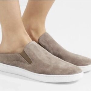 Vince Verrell Suede Taupe Slip On Sneakers Size 7